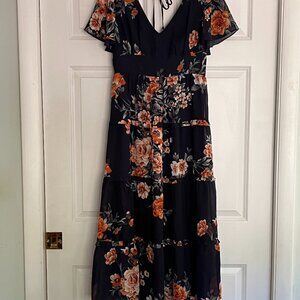 Navy Floral Dress
